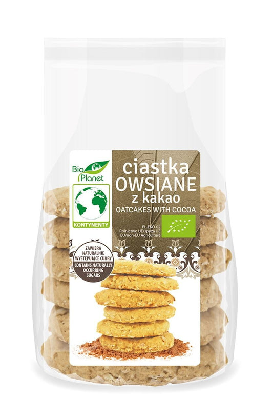 Bio Haferkekse mit Kakao von BIO PLANET, 170 g, knusprige Kekse mit Kakao und Haferflocken, naturbelassen und bio-zertifiziert
