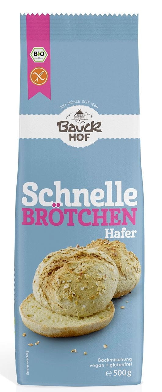 Bio glutenfreie Brötchenmischung mit Saaten von BAUCK HOF, zum Aufbacken, 500 g, natürliche Backmischung für frische Brötchen