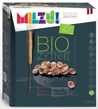 Roggen- und Haferflocken ohne Zuckerzusatz BIO 300 g - MILZU Image principale du produit
