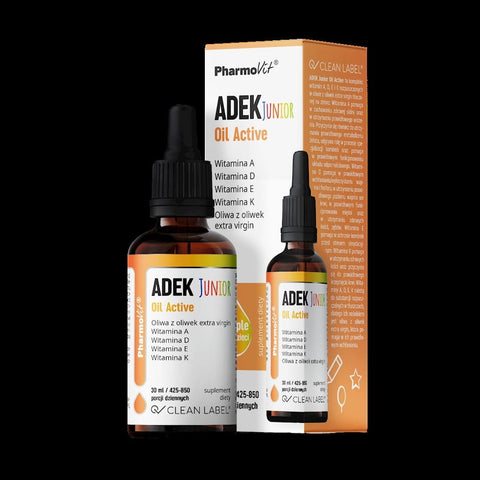 Vitamin ADEK junior für Kinder in Tropfen (300 mcg + 10 mcg + 4 MG + 20 mcg) glutenfrei 30 ml - PHARMOVIT