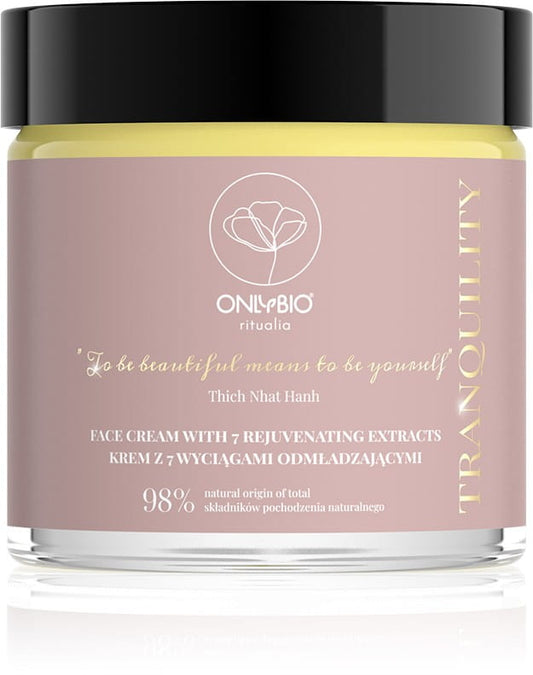 Gesichtscreme mit 7 verjüngenden Extrakten von ONLY BIO, 50 ml, pflegende Creme für reife Haut.
