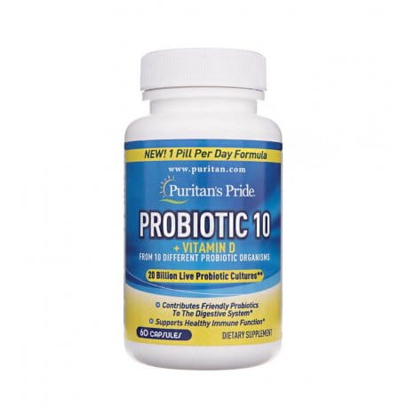 Probiotikum 10 + Vitamin D3 (60 Kapseln) Probiotika PURITAN'S PRIDE