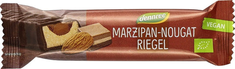 Marzipanriegel mit Nougatfüllung in Zartbitterschokolade BIO 40 g - DENNREE