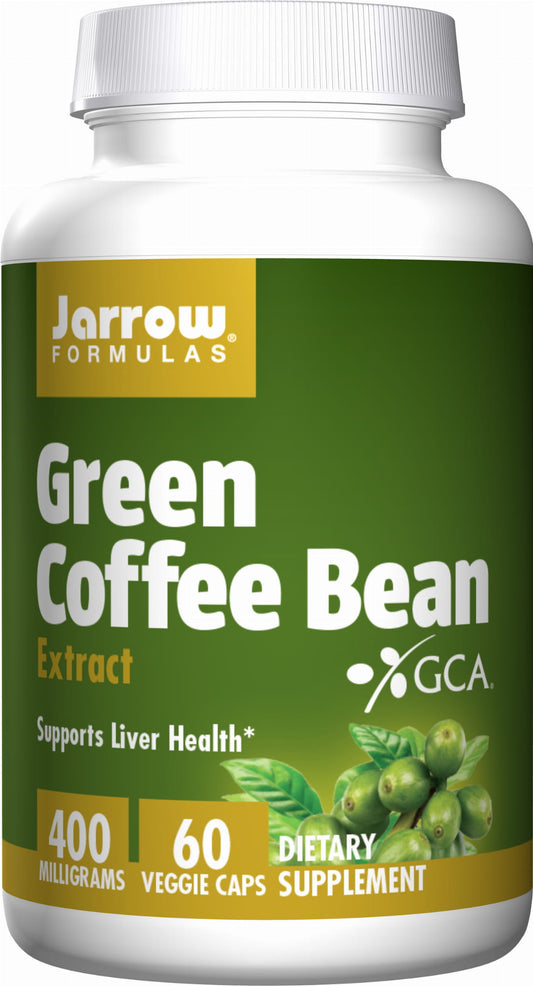 Grüne Kaffeebohnen in einer transparenten Dose, JARROW FORMULAS, 60 Kapseln, natürliche Ergänzung für Energie und Stoffwechsel