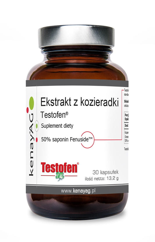 Bockshornklee Testofen 30 Kapseln von KENAY, Nahaufnahme der Kapseln in einer Packung.