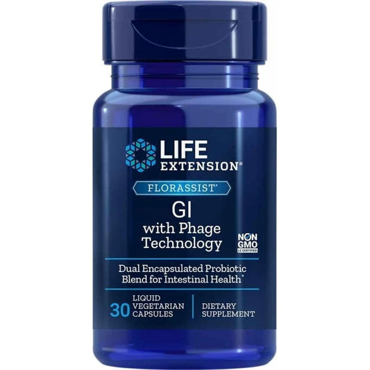 LIFE EXTENSION Florassist GL mit Phagentechnologie, 30 Kapseln, probiotisches Nahrungsergänzungsmittel für die Darmgesundheit