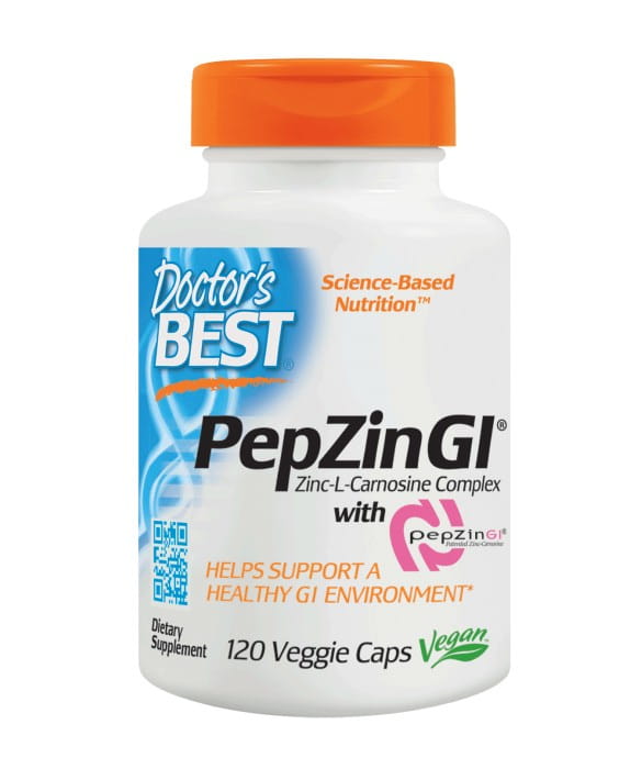 Pepzin gl Zink und Lcarosin 120 Kapseln DOCTOR'S BEST Hover Image