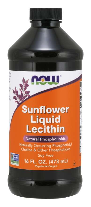Sonnenblumen-Flüssiglecithin von NOW FOODS in 473 ml Flasche, flüssige Lecithinquelle aus Sonnenblumenkerne.