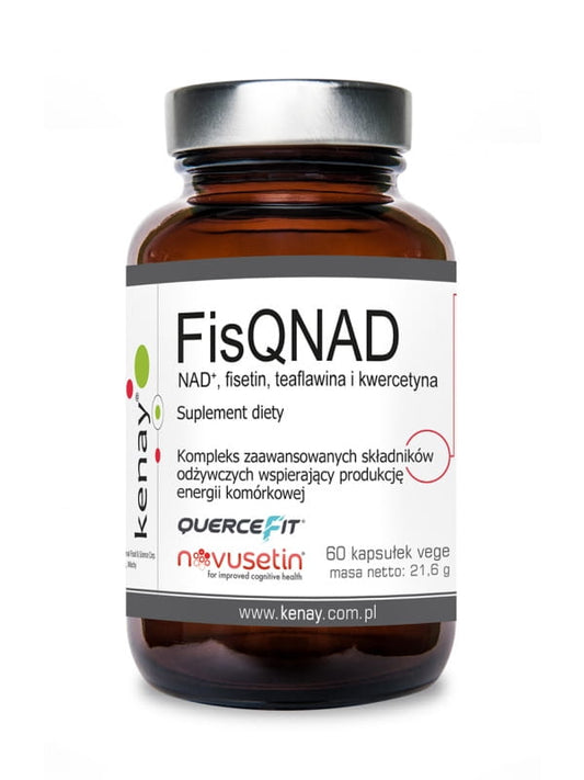 Fisqnad 60 KENAY-Kapseln in einer offenen Packung, sichtbare Kapseln, Verpackung mit Produktinformationen auf der Verpackung