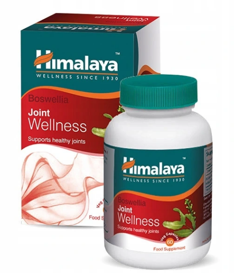 HIMALAYA Boswellia Gelenk-Wellness Kapseln, 60 Stück, Öffnung mit Kapseln und Verpackung sichtbar