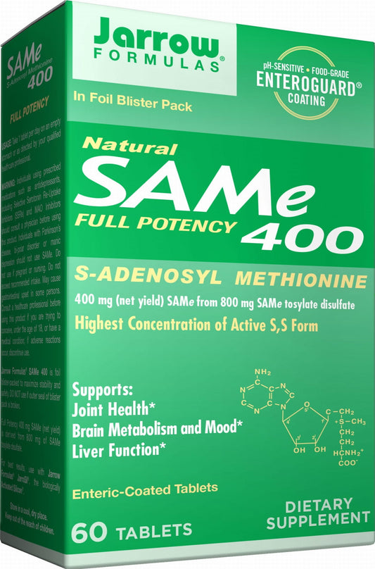 Jarrow Formulas GLEICHE 400 mg, 60 Tabletten, natürliche Nahrungsergänzung in Tablettenform, auf weißem Hintergrund.