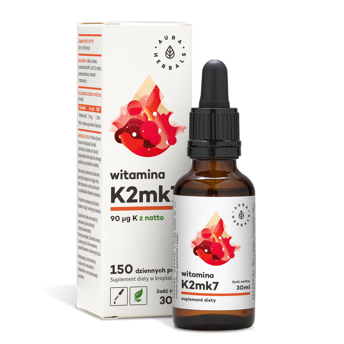 Vitamin K2MK7 in Tropfen von 30 ml AURA HERBALS