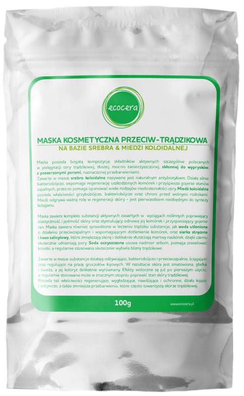 Anti-Akne-Kosmetikmaske mit Silber und kolloidalem Kupfer, 50 g, von biogo, für reine und gesunde Haut.
