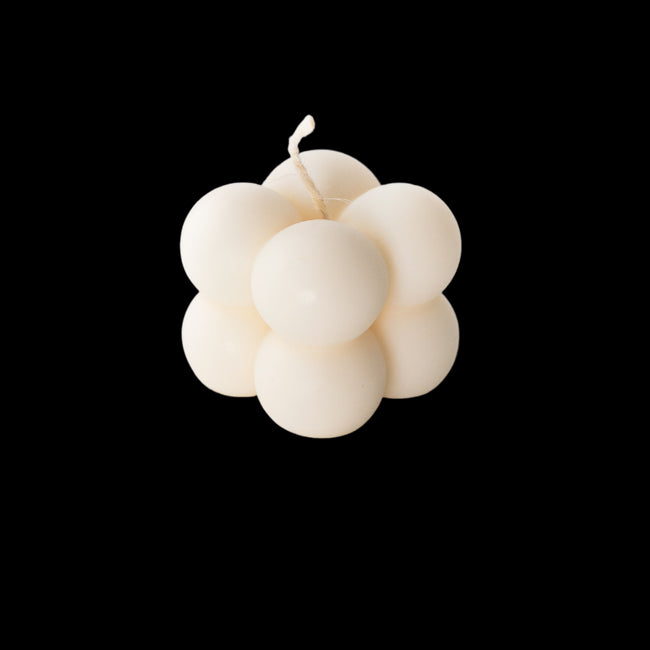 100 % natürliches Rapswachs Bubble Candle - kleine weiße MOHANI Hover Image