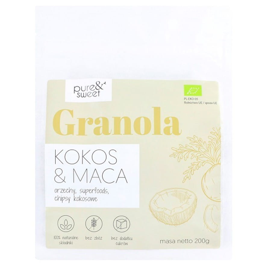 Granola Kokos - Maca BIO 200g PURE & SWEET Image principale du produit