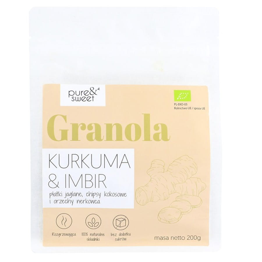 Granola Kurkuma - Ingwer BIO 200g PURE & SWEET Image principale du produit