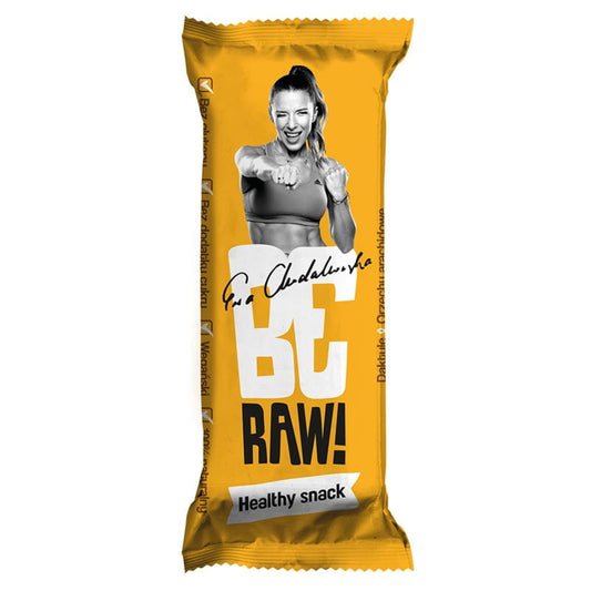 Gesunder BERAW Erdnussbutter Riegel, 40g, als nahrhafter Snack in der Verpackung.