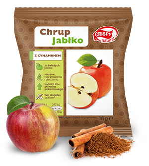 Knusprige Apfelscheiben mit Zimt von CRISPY NATURAL, 18g, frisch und aromatisch, ideal als Snack oder zum Verfeinern von Desserts.