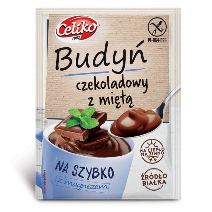 Schneller Schokoladen- und Minzpudding ohne Gluten 37g CELIKO