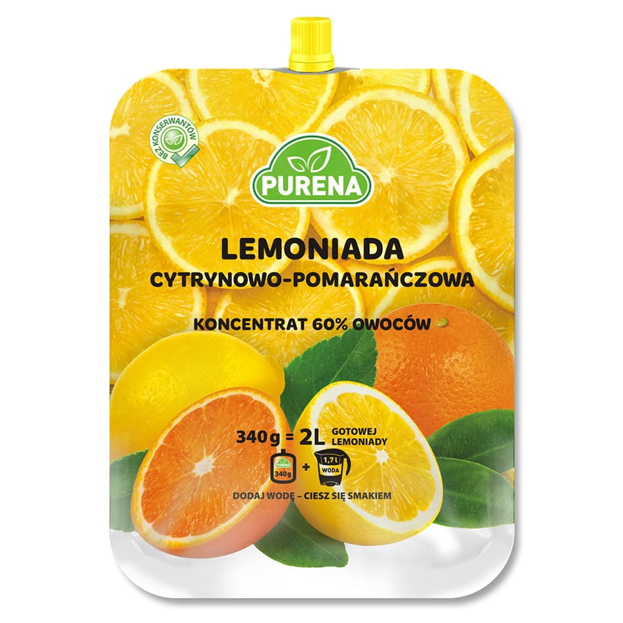 Zitronen-Orangen-Limonadenkonzentrat 340g PURENA