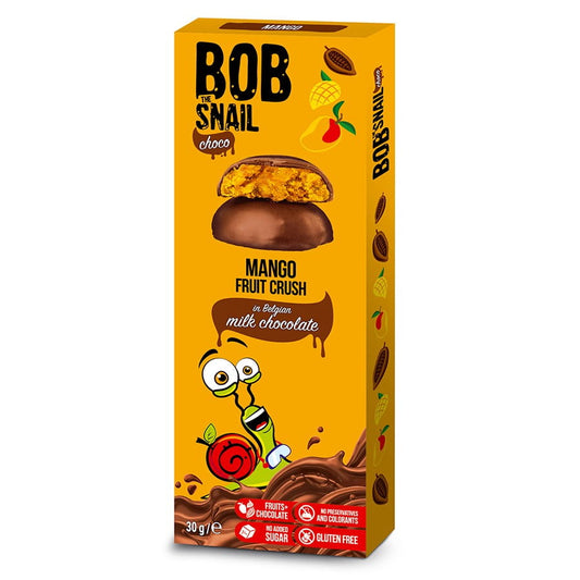 Mango-Snack in Vollmilchschokolade 30g BOB SNAIL