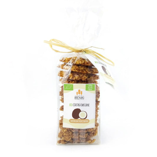 Bio Haferkekse mit Kokos von IRENKI, 150g, knusprige Kekse mit Hafer und Kokosnuss, natürliche Zutaten.