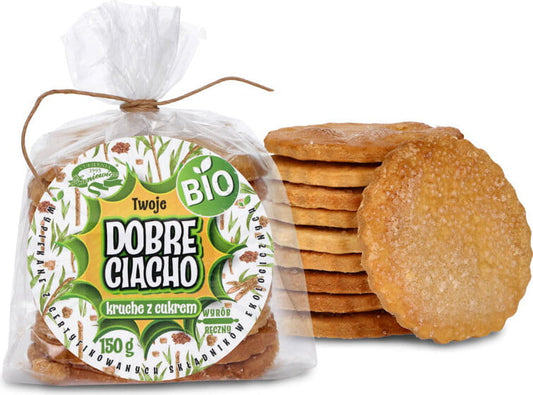 Bio Butterkekse mit Zucker von DOBRE CIACHO, 150g, frisch gebacken, goldbraun, knusprig und lecker.