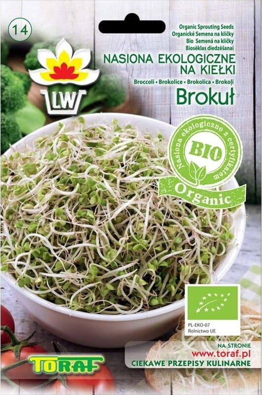 Bio-Samen für Sprossen, P.N. TORAF Bio-Brokkoli, 10g, keimfähige Samen für gesunde Brokkoli-Sprossen.