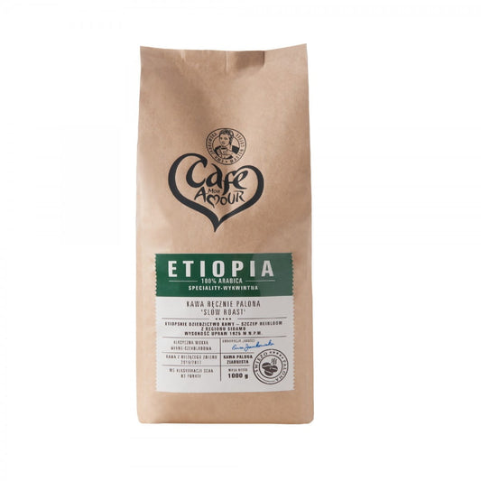 Handgeröstete Bio Arabica Kaffeebohnen aus Äthiopien, 1 kg, von CAFE CREATOR, frisch und aromatisch.