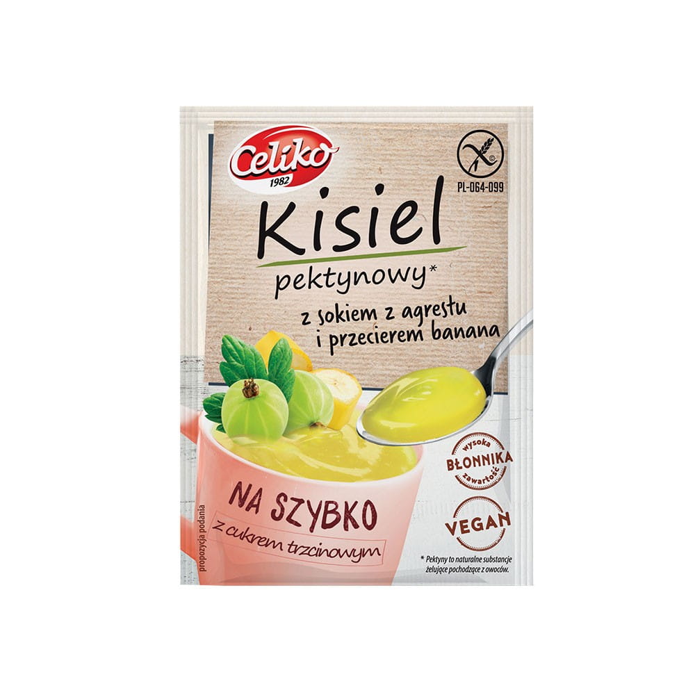 Schnelles Gelee mit Stachelbeersaft und Bananenpüree 20 g CELIKO