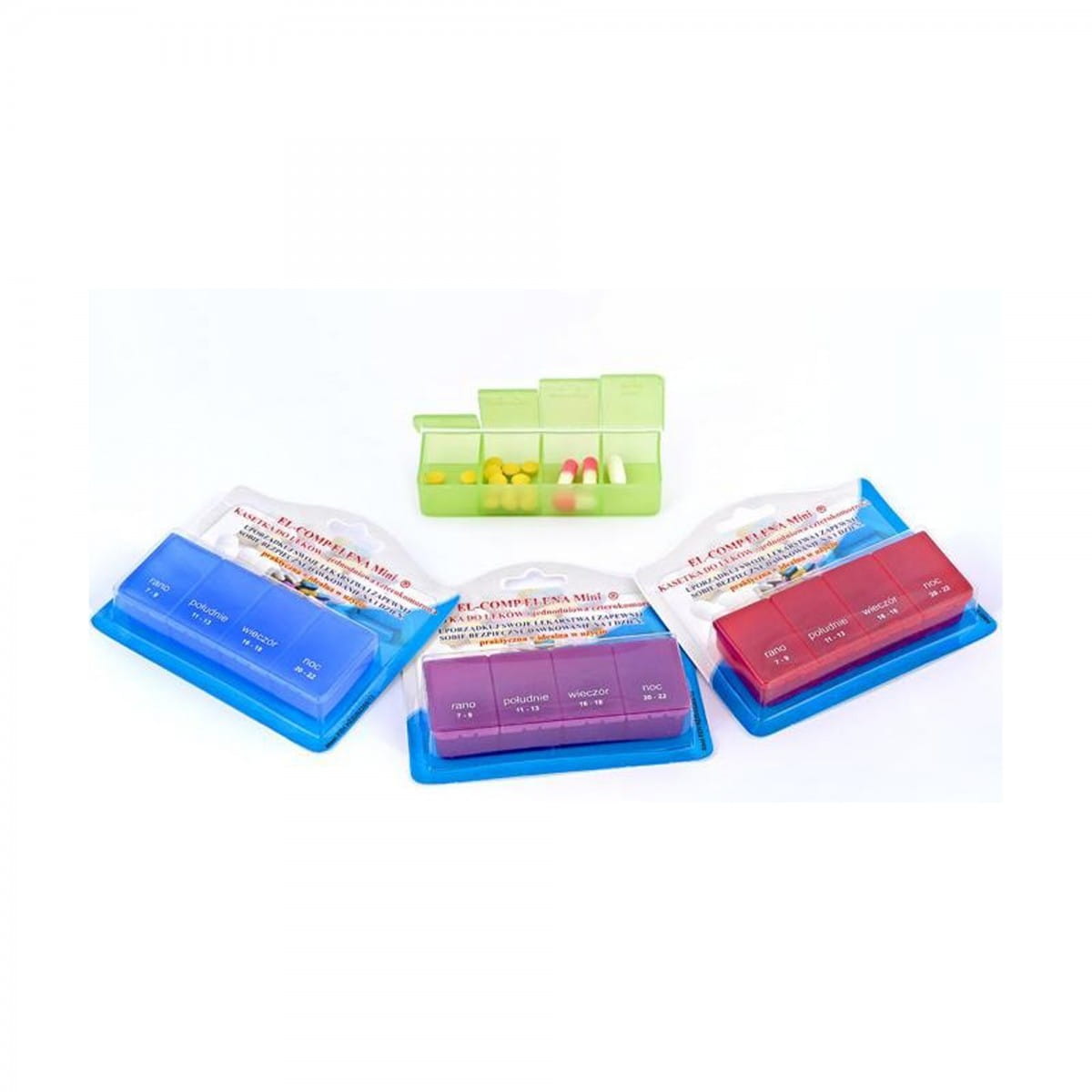 Ein-Tages-Tablettenbehälter mit 4 Kammern