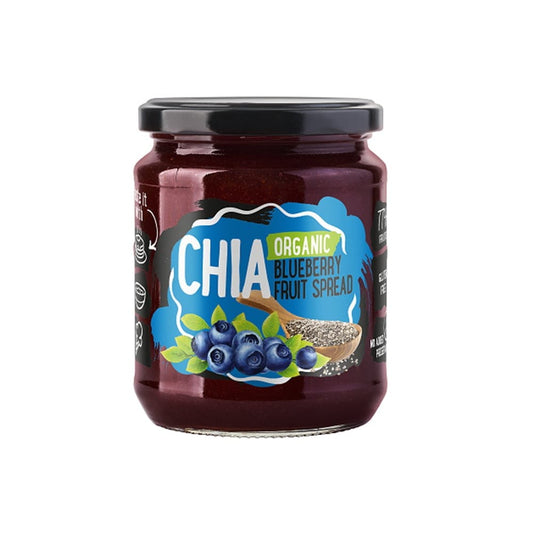 Beerenmousse mit Chiasamen BIO von LAT EKO FOOD, cremige Beerenmousse in einer Schale mit Chiasamen, fruchtig und gesund.