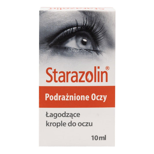 Starazolin Hydrobalance Augentropfen in 10 ml Flasche, feuchtigkeitsspendende Augentropfen von POLPHARMA, sichtbare Verpackung