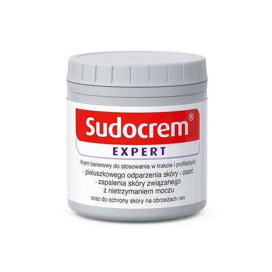 Teva SUDOCREM Expertencreme gegen Windelausschlag, 250 g, weiße Creme in einer Tube auf weißem Hintergrund