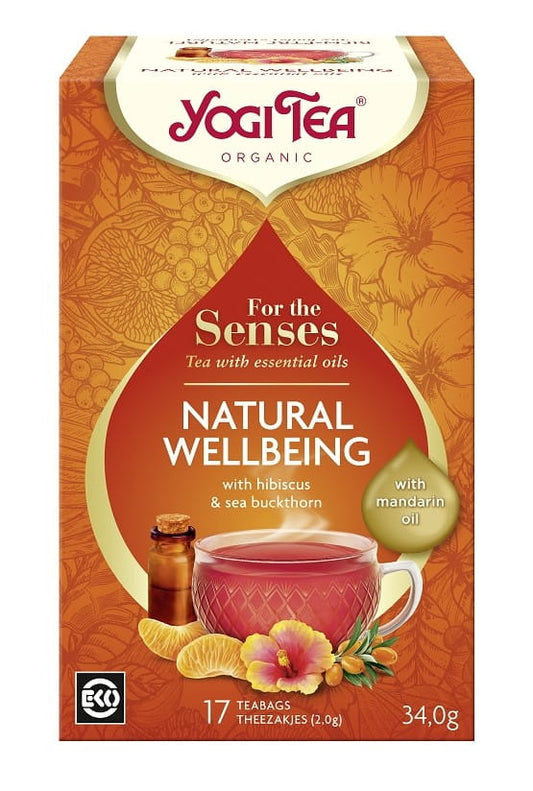 Bio-Yogitee zum Wohlfühlen mit Mandarinenöl, 17 Teesäckchen, fördert das natürliche Wohlbefinden der Sinne, von YOGI TEA
