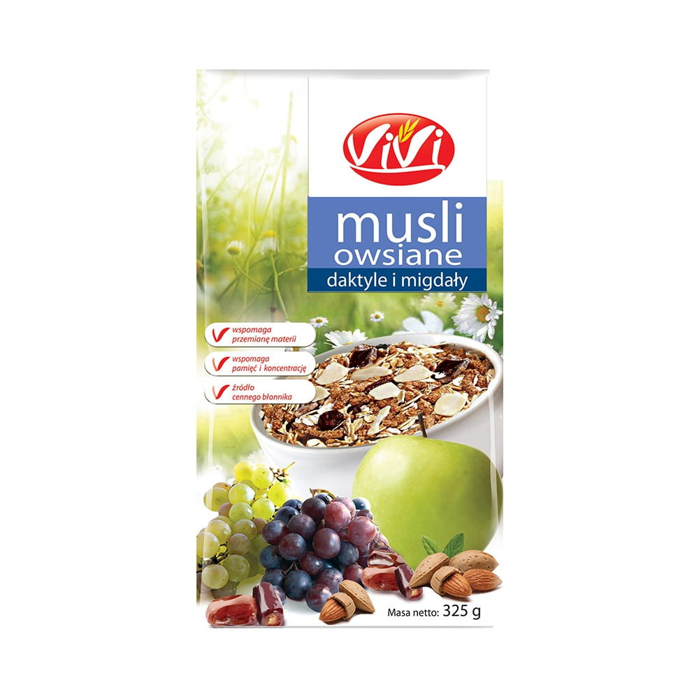 Dattel-Mandel-Hafermüsli 350 g VIVI