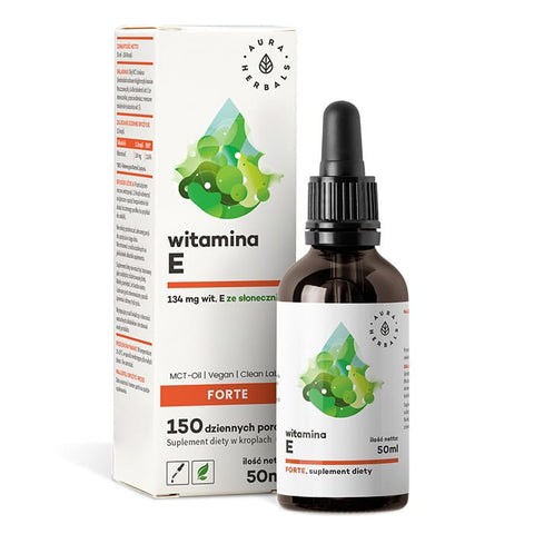 Vitamin E FORTE (200 iu) auf MCT-Öl - Tropfen 50 ml AURA HERBALS