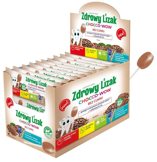 STARPHARMA HEALTHY LOLY Kakao-Chocco ohne Zucker, schokoladiges Display mit 40 Stück, gesunde Schokoladenleckereien