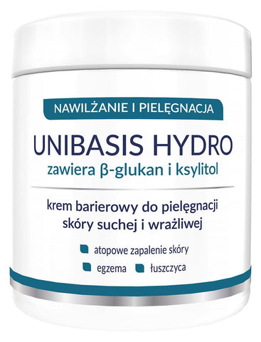 Unibasis Hydro-Barrierecreme zur Pflege trockener und empfindlicher Haut mit Xylit und Beta-Glucan - 500g Dose STARPHARMA