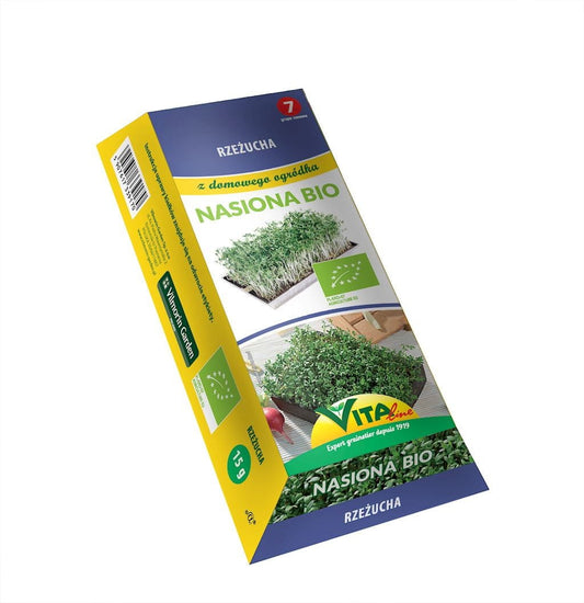 Bio Kressesamen für Sprossen, 15 g, von VITA LINE, mit Streuer, frische grüne Kresse im Glas