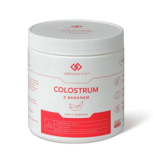 Colostrum with banana powder 200g can - bioactive lyophilisate 2h GENACTIV