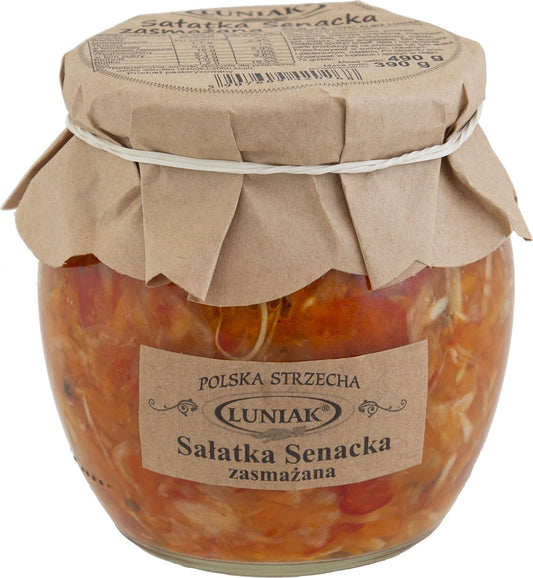 Gebratener Senatssalat von LUNIAK in einer Schale, frisch und appetitlich, 490g.