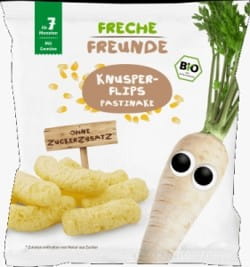 Chips mit Pastinaken von Erdbar, 20g, Bio-EKO, knusprige Pastinakenscheiben in natürlicher Verpackung
