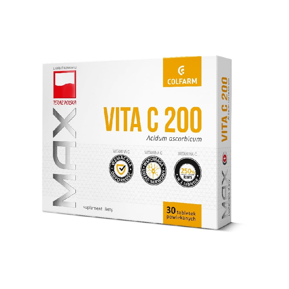 Vitamin C200 - eine Schachtel mit 30 COLFARM-Tabletten