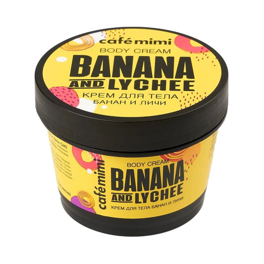 Pflegecreme mit Banane und Litschi von DesignSoap, 110 ml, cremige Textur, ideal für feuchte Hautpflege.