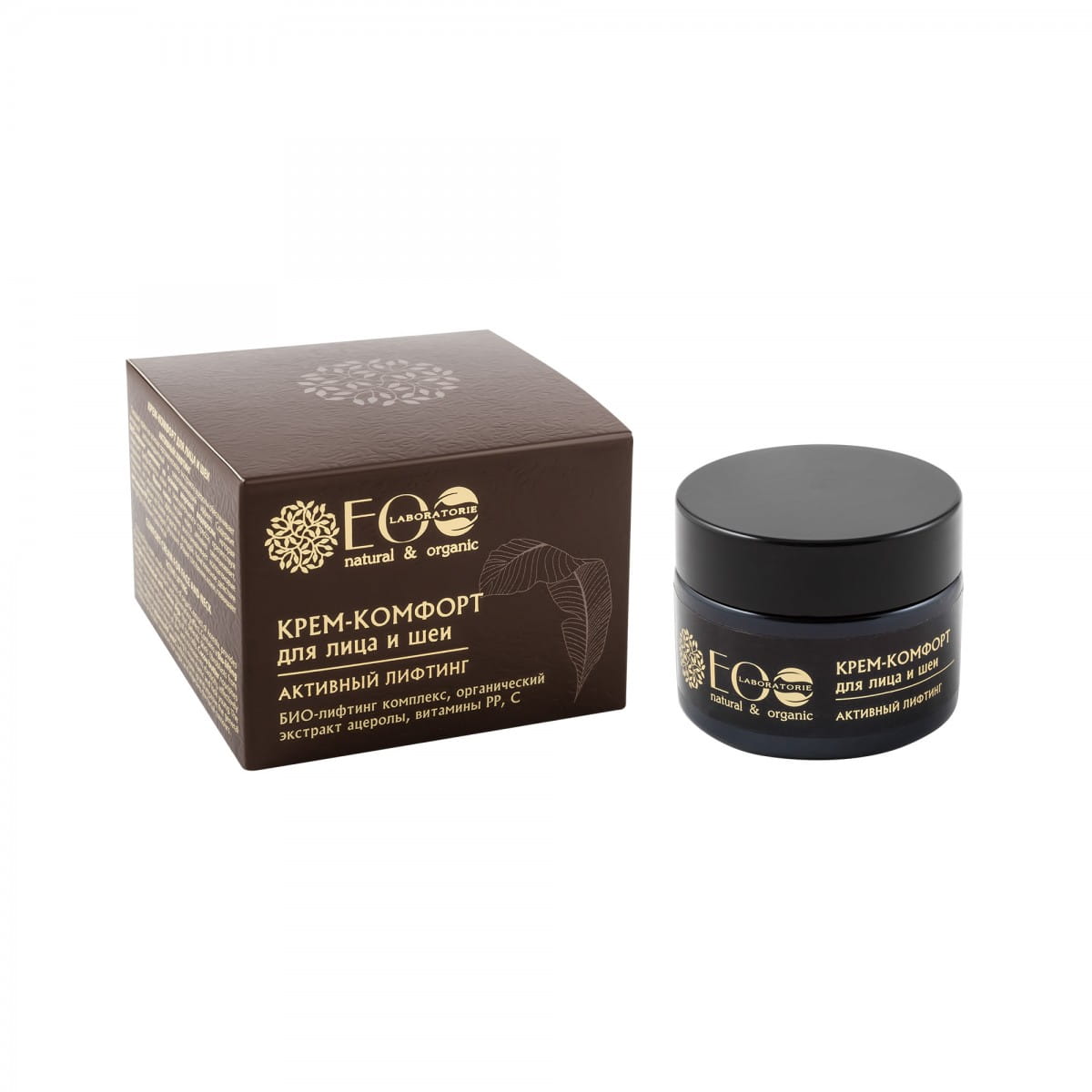Lifting-Creme für Gesicht, Hals und Dekolleté von Eco Laboratorie in 50 ml Flasche, cremige Textur, sichtbare Pflegewirkung