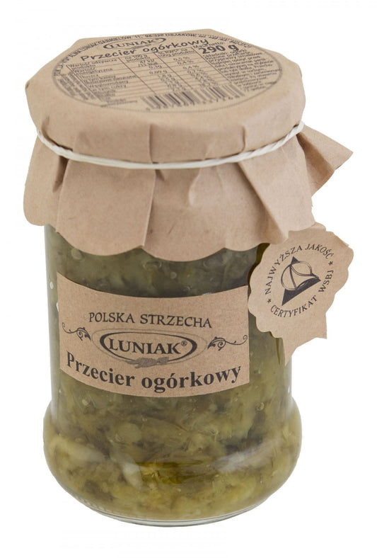 Gurkenpüree in 290g Dose von LUNIAK, cremige Textur, grüne Gurkenstücke, ideal für Babynahrung oder Rezepte