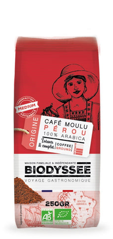 Mletá káva 100% Arabica Peru 250g ECO BIODYSSEE