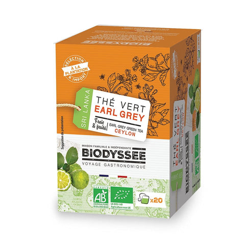 Thé vert Earl Grey de Ceylan 20x2g EKO BIODYSSEE