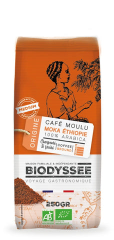 Kaffee 100% Arabica Äthiopien Mokka gemahlen 250g ECO BIODYSSEE